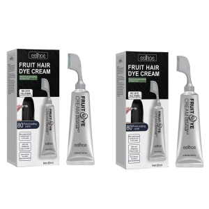 Eelhoe ครีมย้อมผม ครีมย้อมผมหวีย้อมผม าย้อมขนปลูกผมสีเทาสำหรับผู้อาวุโสหญิงตั้งครรภ์ผมขาวสามารถใช้ได้ สีดำ ครีมย้อมสีผมด้วยหวี 80ml