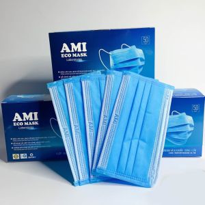 [CHÍNH HÃNG] Khẩu Trang Y Tế AMI - Mầu XANH - Hộp 50 chiếc  ( đóng gói 10 chiếc/ bịch )- 4 lớp kháng khuẩn . Có Giấy Kiểm Định Của Bộ Y TẾ