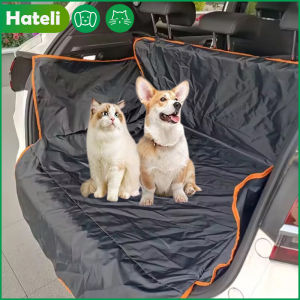 HATELI Dog Car Seat Cover Trunk Mat Waterproof Pet Carriers Travel Mat Hammock for Small Medium Large Dogs Car Rear Back Protector Safety Pad Dirt Resistant Scratch Resistant