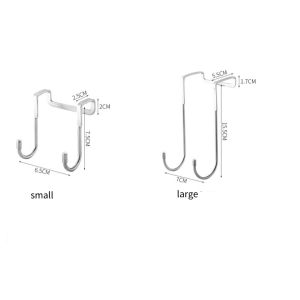 Fypo Stainless steel hooks Door back hangers  Adhesive free Hooks Cabinet door back S shape  metal hanger organizer