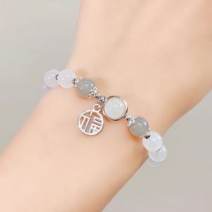 Gelang Tangan Wanita Batu Mata Kucing Manik-manik Cats Eye Stone Beaded Bracelet