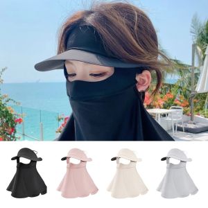 BESTITIT Toàn bộ khuôn nạ chống nắng Lụa băng UPF50 + Khăn quàng cổ chống tia cực tím Thời trang Chống bụi nạ che nắng Mùa hè