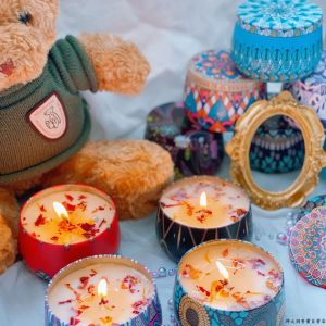 [SG STOCK] Tin Can Handmade Fragrance Candles Natural Soy Wax Scented Candle for Living Room Bedroom Home Decoration