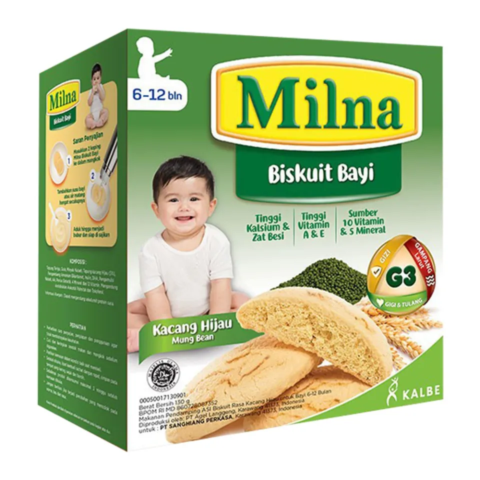 Milna Baby Biscuit Kacang Hijau 130 gr Mung Bean Biskuit Bayi