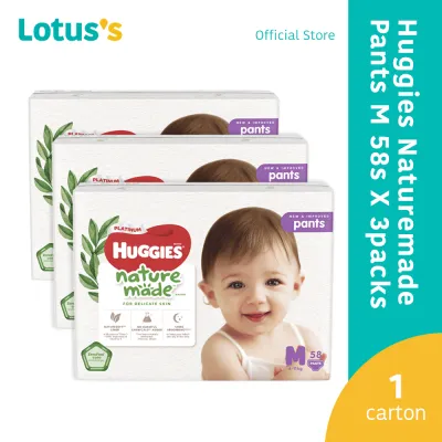 Huggies Naturemade Pants SJP M (58 Pcs x 3 Packs)(1 Carton)