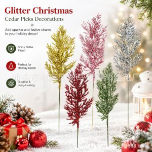 Holiday Dress Accessories Simulation Green Plants Pine Cypress Pine Needles Christmas Decorations Home Bedroom Living Room Vase Flower Arrangement Materials