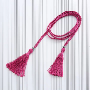 เข็มขัดโบฮีเมียนบางแบบวินเทจบเข็มขัดแฮนด์เมดถักด้วยพู่ประดับเข็มขัดเข็มขัดตกแต่งสำหรับผู้หญิง