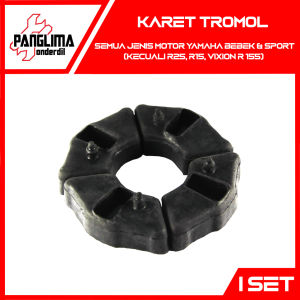Karet Tromol Motor Yamaha Bebek-Sport Jupiter-Z-Z1-Burhan-Salib-MX-135-New & Vega-R-ZR-RR & Force 1-F1ZR-F1 ZR-Force FI & Crypton & Vixion & RX King & Scorpio Bantalan-Damper-Peredam-Ganjal Gear-Gir-Gigi Roda Belakang