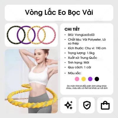 ( SALE ) Vòng Lắc Eo Lò Xo Bản Xịn Bọc Vải Dệt Haru - Giảm Calo Hiệu QuảEo ThonChuyên Dụng 1.5kg