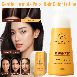 🎉Gentle Hair Color Lotion Petal Formula Organic Ingredients Hair Dye Petal Bubble Hair Dye Shampoo Vibrant Color Natural Organic Dye Soft Formula Hair Color Long Lasting Results Healthy Hair Dye Solution Easy Application Bubble Hair Color