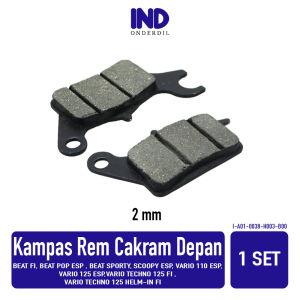 Kampas Rem Cakram Depan Beat FI CBSK25 STDK25 Pop eSP KG1 K25G & Scoopy K1GR & Vario 110 Techno CBS 125 K60 150 K59 ISS STD Helm in Kanvas Discpad Diskpad Dispad Disc Pad
