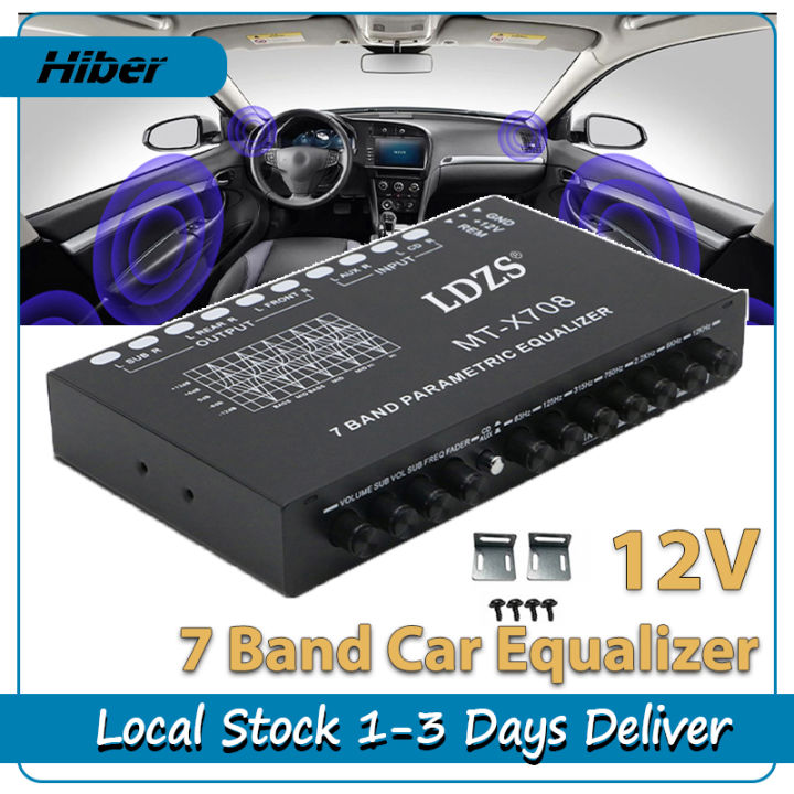 Car Audio Equalize 7 band parametric equalizer vehicle audio AVEQ7 equalizer for amplifier 12v