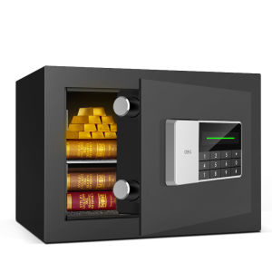 Vusign Peti Besi Heavy Duty Stainless Steel Smart Safe Box Dual Lock Alarm Money Security Box