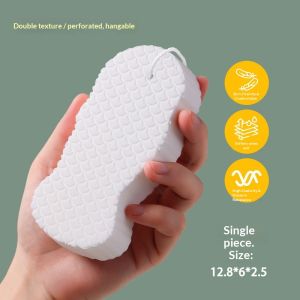 Bọt biển tẩy tế bào chết hình vẩy cá dành cho việc tắm nhẹ nhàng-bàn chải cọ người mềm mại không gây kích ứng với kết cấu hai mặt và lỗ treo