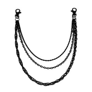 Stylish Personality Wallet Chain Multi Rings Black Chain Ornament For Men Enhancing Rock And Hip Hop Style Outfits