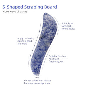 DECINIEE Blue White Dot Jade Roller And Gua Sha Stone Face Roller Gouache Scraper Facial Massager Lifting Anti-Wrinkle Skin Care Tool