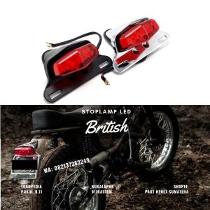 STOPLAMP LED Lampu Rem Belakang Custom Japstyle Chopper British Scrambler Tracker Universal