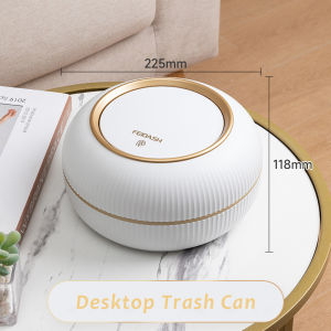 JustLiving 1PC Household Trash Can Round Plastic Trash Can Office Paper Basket Trash Can with Lid Cover Light Luxury Living Room Bathroom Round New Chinese Style Creative Lantern Bedroom Paper Basket