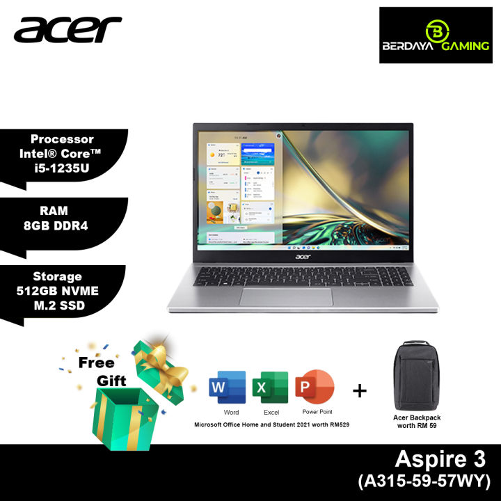 Acer Aspire 3 | A315-59-57WY | Intel® Core™ i5-1235U | 8GB | 512GB ...