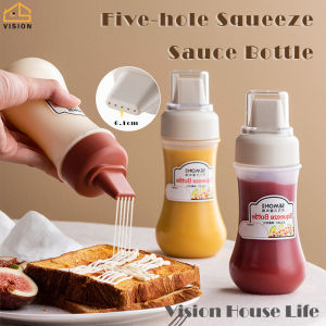 Vision ขวดใส่สลัดแบบบีบขนาด350มล.ขวดบีบพร้อมสเกลเกรดอาหารขวดใส่เครื่องปรุงซอสออยสเตอร์