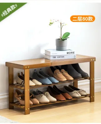 《SG Stock》Bamboo Frame Shoe Bench with cushion Seat Shoe Rack Storage Strong Durable Shoes Organizer