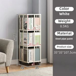xpkQ Multilayer Corner Bookcases Wheel Household Removable Rotatable Large Capacity Living Room Bookcases Floor Type Home Furniture 5B9Z4