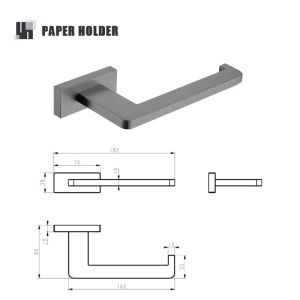 Gunmetal Stainless Steel Bathroom Hardware Towel Rack Toilet Paper Holder Toilet Brush Robe Hook Towel Bar Holder Grey Stainless