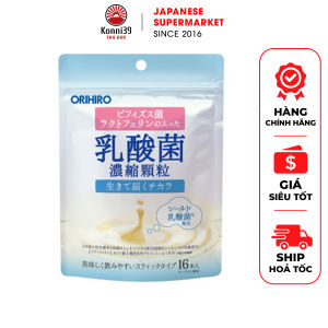 MEN VI SINH ORIHIRO HỖ TRỢ ĐƯỜNG RUỘT & TIÊU HÓA (TÚI 16 GÓI - VỊ SỮA CHUA)