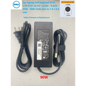 ️[Sạc zin] Sạc laptop Dell Inspiron 5737 17R 5737 19.5V - 3.34A - 4.62A - 65W - 90W Chân kim to 7.4 x 5.0 mm