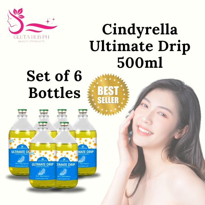 Cindyrella Ultimate Drip 6 Bottles  250000mg Glutathione Collagen &  Vitamin C for Radiant Pinkish Skin Antioxidants Elasticity Improvement  Brightening - Lazada | Lazada PH