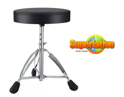 Premium Drum Throne Professional Drum Stool For Drummers Portable Black Height Adjustable Sturdy Stable