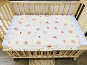 Chăn sơ sinh hè thu Muslin viền bèo nhún thù công