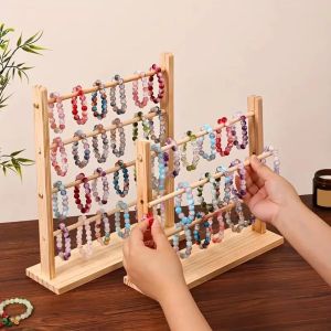 YUDESHUI Có thể tháo rời Giá đựng đồ trang sức Bằng gỗ Hộp đựng đồ trang sức Tháp Trang Sức Di động Đa tầng Kệ đựng vòng tay