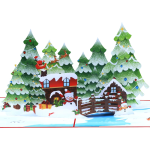3D Christmas Greeting Recyclable Paper Christmas Invitation Cards with Envelope for Men Women Home Decoration