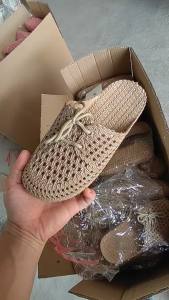 [Free Shipping] Summer Outdoor Wear Student Fashion Korean Style Lace-Up Clogs Breathable WomenS Casual Closed-Toe Slippers For Outdoor Use