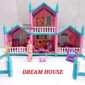 Mainan Anak Villa Grils Little World Bongkar Pasang 4 Ruangan SS1326 | Mainan Merakit Rumah Boneka Princess Dream House Lebih Besar Kemasan Dus | Mainan Anak Rumah Rumahan Boneka Cantik Dan Lucu Set Lengkap