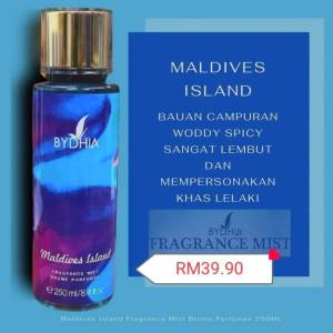 TOP SALES BODYMIST PERFUME MALDIVES ISLAND STRONG WOODY SPICY FOR MEN WANGI BYDHIA ORIGINAL HQ