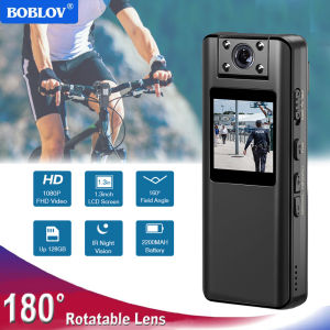 【Local Stock】BOBLOV A21 1080P Body Mini Camera 128GB A22 Sports Action Camera with 180 °Rotatable Lens Night Vision Police Camera DVR Video Audio Recorder BodyCam For Motorcycle Bike Vlogging
