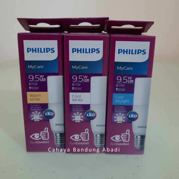 Lampu Philips LED DL Stick 9.5 Watt 9,5W Putih Kuning Semi Putih Cool Daylight Warm White Cool White 6500K 3000K 4000K E27