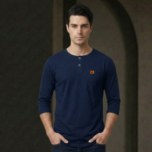AZLINA Kaos Kurta Pria Muslim Premium Cotton 24s Tangan 3/4
