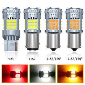 PENCL 1PC Super Bright 3030 36SMD Canbus 1156 Ba15s P21w Bau15s 1157 Dual Contact P21/5W 7440 T20 LED Bulb Built-in Fan Cooler Turn Signal Light Reverse Light Brake Lamp Bulb White Amber Red