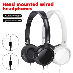 PLLEWY Lightweight Wired Headphones Stereo Sound Soft Ear Pads Gaming Headphones Portable Adjustable Computer Headphones Computer Use