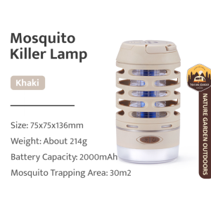 Naturehike Outdoor Camping Mosquito Killer Repellant Lamp Multifunction Rechargeable Lantern 20H Electrical Blue Light Insect Waterproof Camping Tent Light Portable