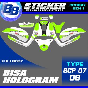 Decal Scoopy BISA HOLOGRAM Full Body Full Blok Dekal Sticker Scoopy FI 2013 2014 2015 2016 Scp 7