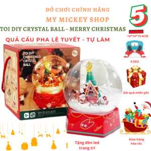 Đồ chơi DIY Giáng Sinh Noel quả cầu pha lê tuyết thủ công bé tự làm có đèn led sẵn đủ nguyên liệu trang trí phòng làm đèn ngủ quà tặng năm mới Christmas Crystal Ball