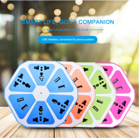 Stop Kontak USB Hexagon Socket 4 USB Colokan Listrik Smart Power