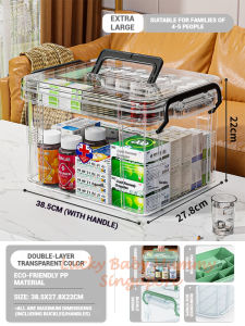 Transparent Medical Box | Double-Layer First Aid Organizer with Handle | Fireheart Warrior