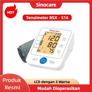 Alat Cek Tekanan Darah Otomatis Tensimeter Digital Sinocare BSX-516 (Bahasa Indonesia)