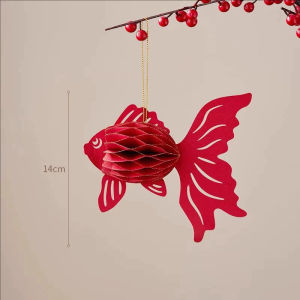 2026ปีใหม่โคมไฟรังผึ้งจี้ขนาดเล็ก3D ปลาทองจี้กระถางตัวแขวนตกแต่งตกแต่งตรุษจีน (มีในสต็อก)