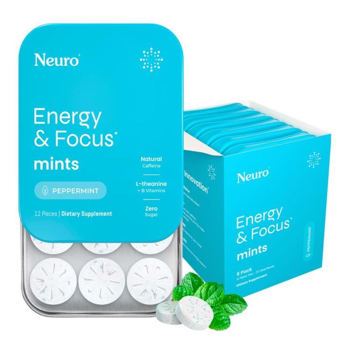 yan93-Neuro Energy Caffeine Mints - Sugar-Free Nootropic Mints for ...